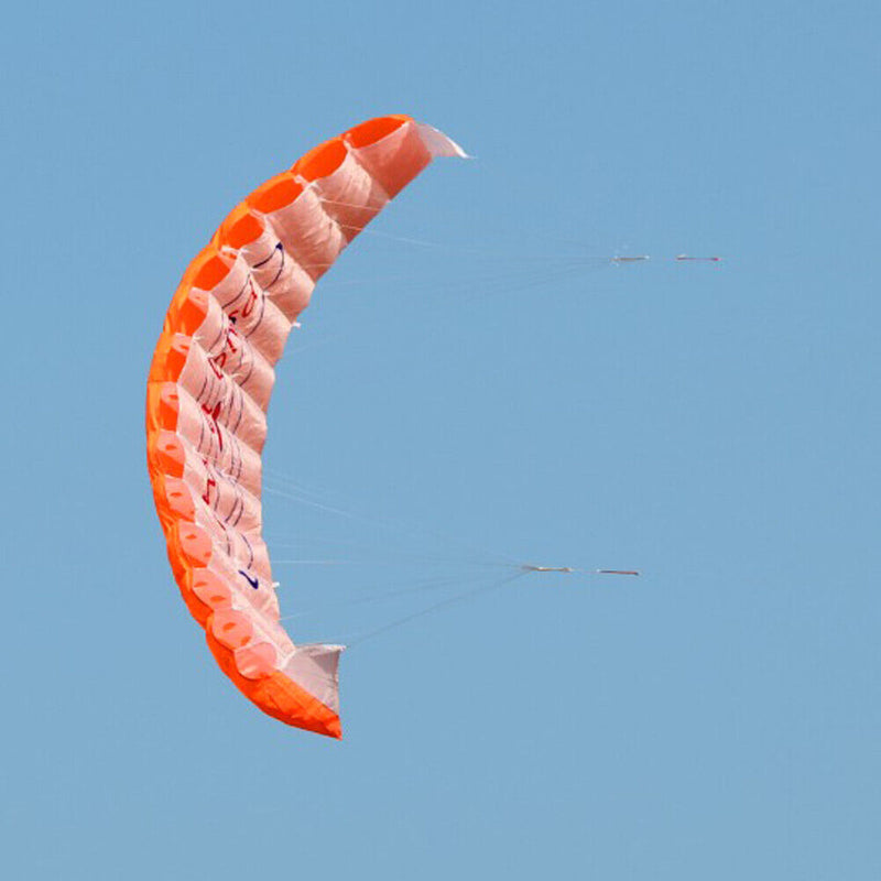 Dual Line Stunt Parafoil Parachute Rainbow Sports Beach Kite (Orange)
