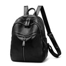 Fashion Women PU Leather Solid Color Knapsack Casual Travel Student Handbags
