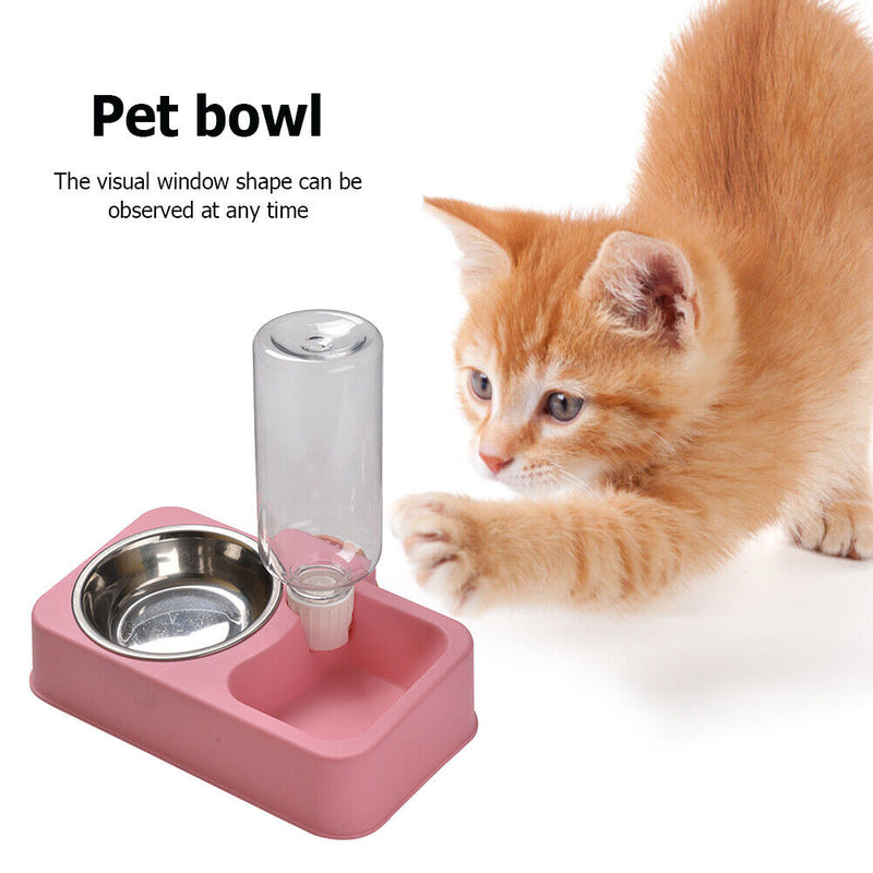 Automatic Drinking Water Bowl Pet Cat Dog Puppy Food Feeder Waterer (Pink)