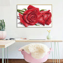 14CT Partial Cross Stitch Red Rose Counted DIY Kits Handmade Cotton Embroidery