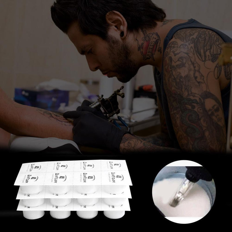 24pcs Disposable Tattoo Cap Dip Foam Cleaning Cup for Tattoo Needles Cartridges