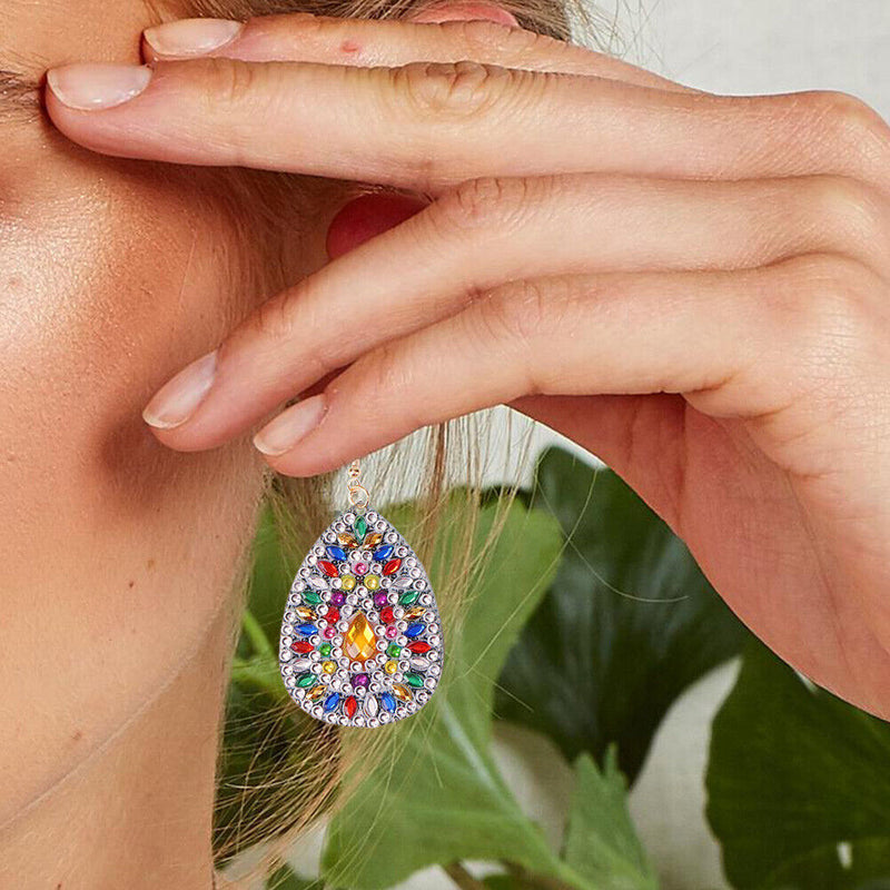 DIY Diamond Painting Mandala Patterns Stud Earrings for Women (RZ002) Newly