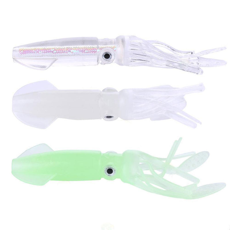 5x Luminous Squid 10cm 8g Lures Crankbait Artificial Soft Fishing Bait (2)
