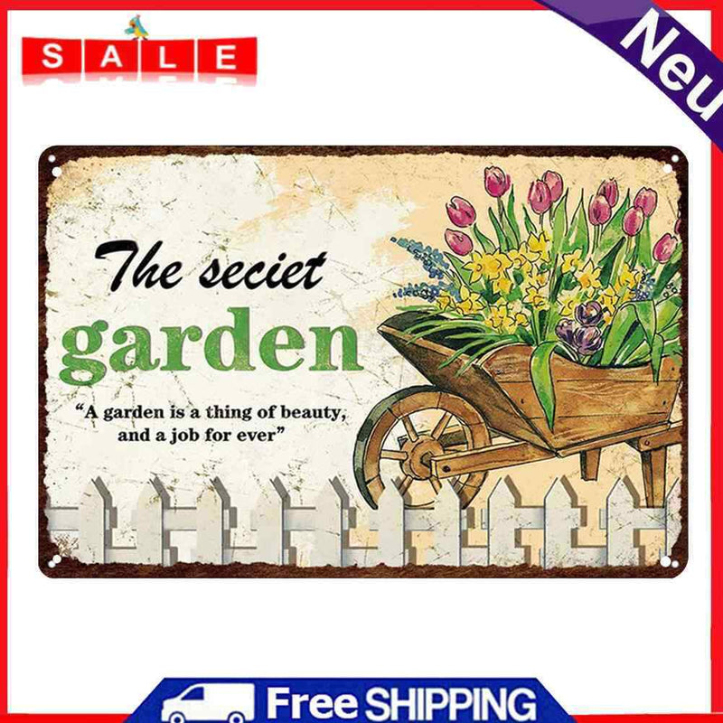Garden Retro Metal Plate Tin Sign Poster Plate Iron Painting Wall Home Decor