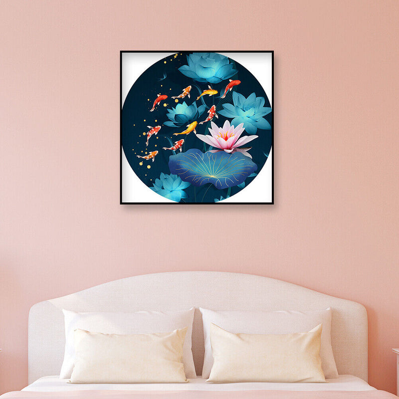 Part Embroidery Stamped Cross Stitch DIY lotus pool Cotton Thread 11CT
