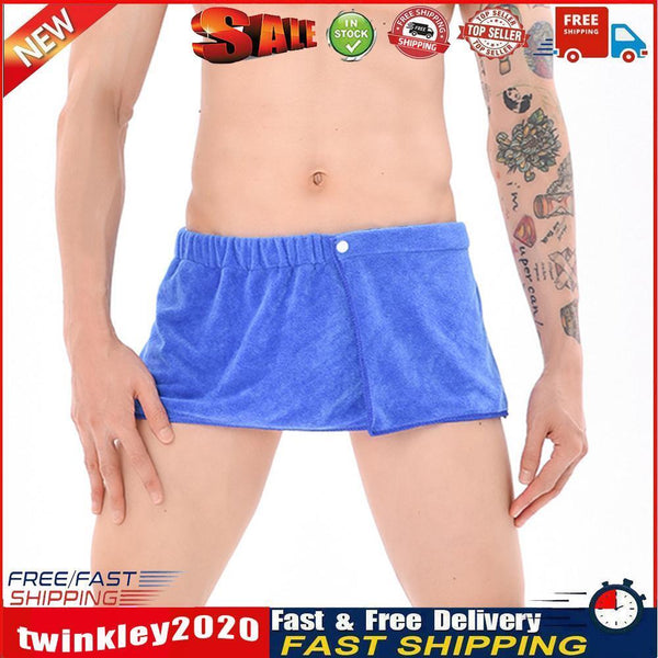 Microfiber Soft Wearable Bath Towel Short Pants Beach Gym Shorts (Blue) Newly