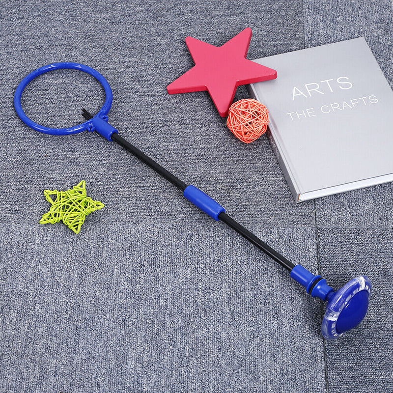 Folding Jumping Rope Ball Glowing One Foot Skip KIds Fitness Toys (Blue) Newly