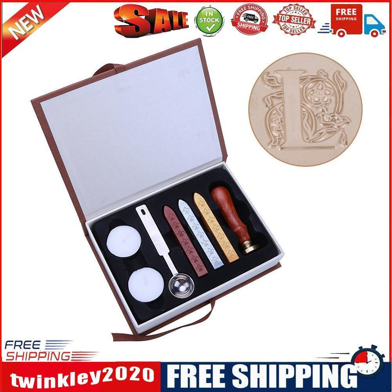 English Alphabets Five-petaled Flower Metal Hot Sealing Wax Clear Stamps(L)