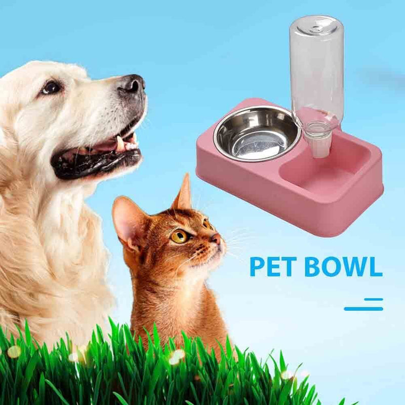 Automatic Drinking Water Bowl Pet Cat Dog Puppy Food Feeder Waterer (Pink)