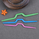 3pcs Curved Scarf Sweater Knitting Twist Needles Crochet Hook Weaving Tool