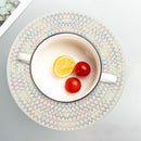 Round Table Mats Coasters Handmade Woven Insulation Pads (Colorful 18cm)