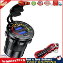 Car Motorcycle Dual USB Charger 4.8A USB Power Socket with Switch + Wires Newly