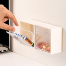 Wall Mounted Storage Box Transparent Adhesive Sundry Organizer Holder Racks