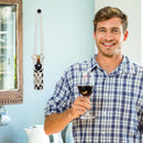 Macrame Wine Bottle Carrier - Cotton Hanging Water Bottle Net Bag (2pcs)