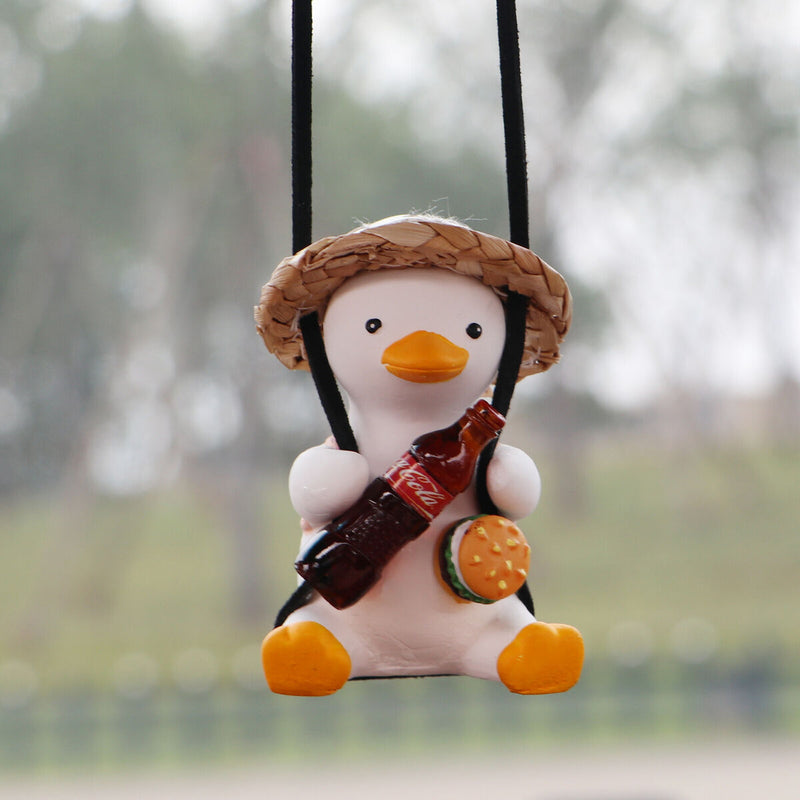 Swinging Duck Car Rearview Decor Car Mirror Cartoon Pendant (Cola) Newly