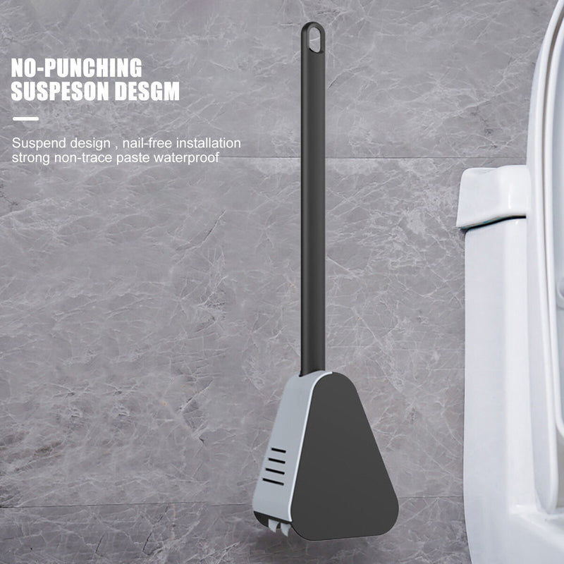 Golf Toilet Brush with Holder - Flexible Scrubbing Toilet Brush with Long Handle