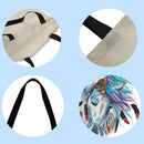 Rainbow horse Printed Shoulder Shopping Bag Casual Large Tote Handbag