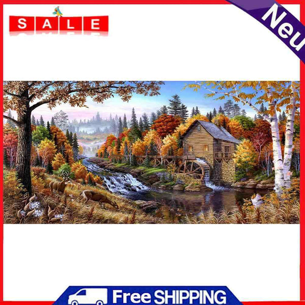 Woods Oil Paint By Numbers Kits Canvas Picture Wall Art DIY Craft Decor Hat