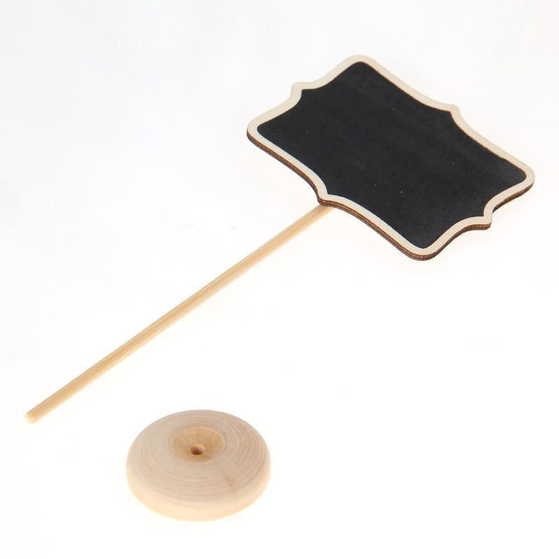 10pcs Retangle Blackboard Stand Wedding Lolly Party Tag(Flower)