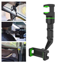 Car Phone Holder Rotating Car Back Seat Rearview Mirror Stand (Green)