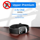 M20 Ultrasonic Mosquito Repellent Bracelet Wrist Watch Thermometer (Black) Newly