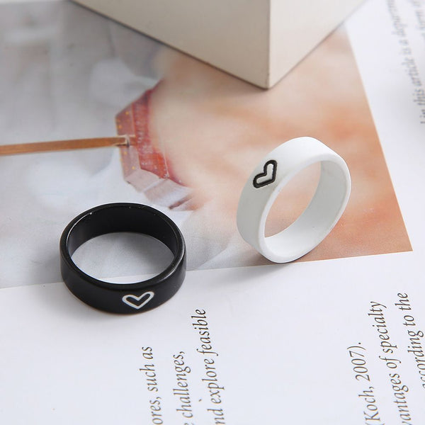 Weddings Romantic Couple Rings Rings Combination Black White Love Lover Gifts