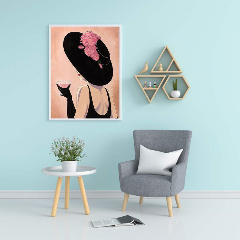 Modern Lady Drawing Frameless DIY Oil Paint by Numbers Canvas Home Decor