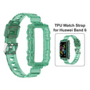 TPU Transparent Strap for HUAWEI HONOR Band 6 Soft Wristband Belt (Green) Newly