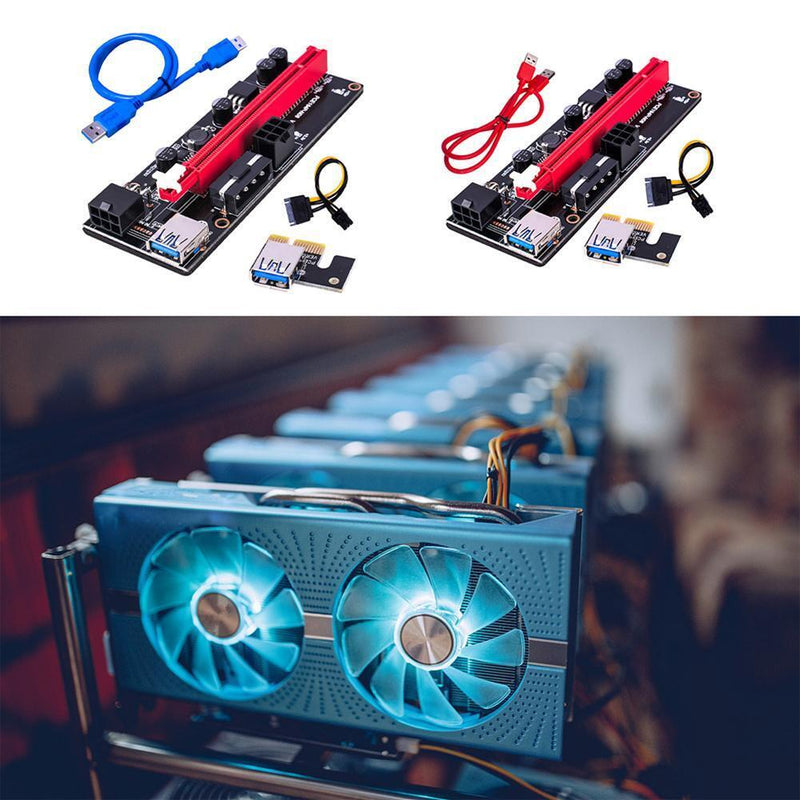 20X Ver009S PCI-e Riser Card PCI Express 1Xto 16X Adapter USB3.0 Data Cable