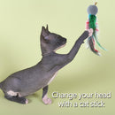 10pcs Feather Teasing Toys Cat Pompom Ball Pet Teaser Bell Sound Interactiv