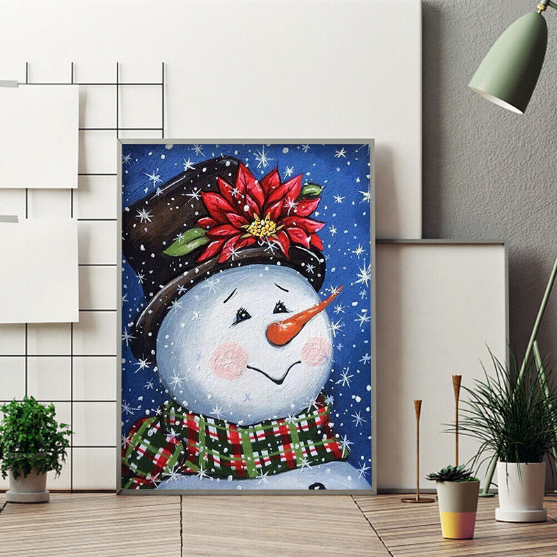 5D Rhinestone Pictures DIY Shy Snowman Full Round Drill Art Diamond Painting Kit