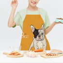 Kitchen Linen Yellow Apron Dog Painted Dinner Party Cooking Supply Pinafore