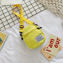 Fashion Women Canvas Patchwork Crossbody Bag Casual Mini Handbags (Yellow)
