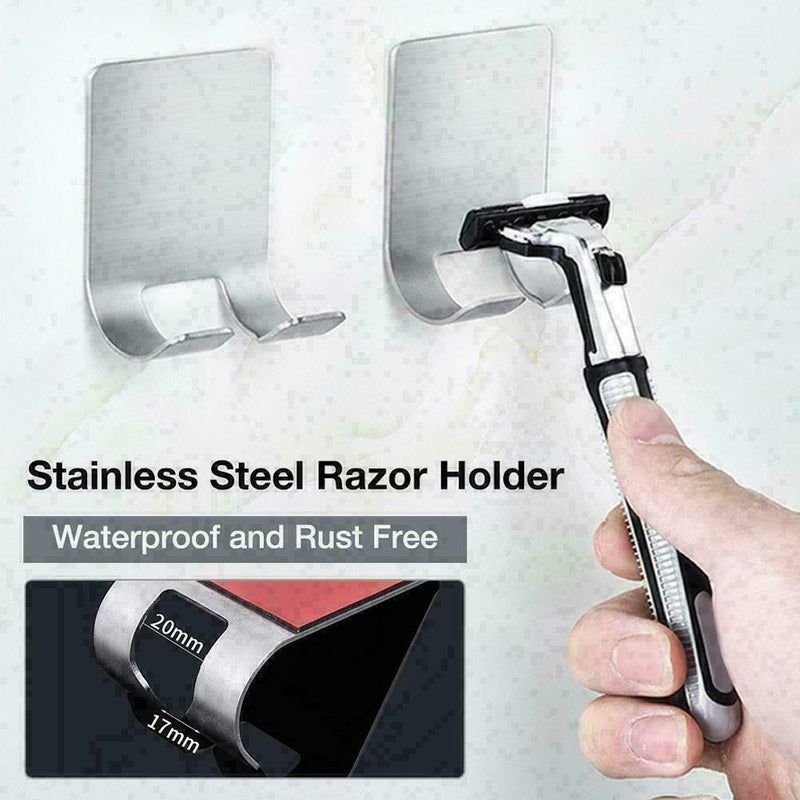 Shaver Shelf Steel Razor Holder Bathroom Razor Rack Hook O2R2 X2H2 V0O6