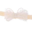 Cute Newborn Baby Girls Headband Bowknot Girls Headwear Headdress(White)