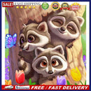 DIY Diamond Painting Cute Raccoon Full Square Diamond Mosaic Wall
