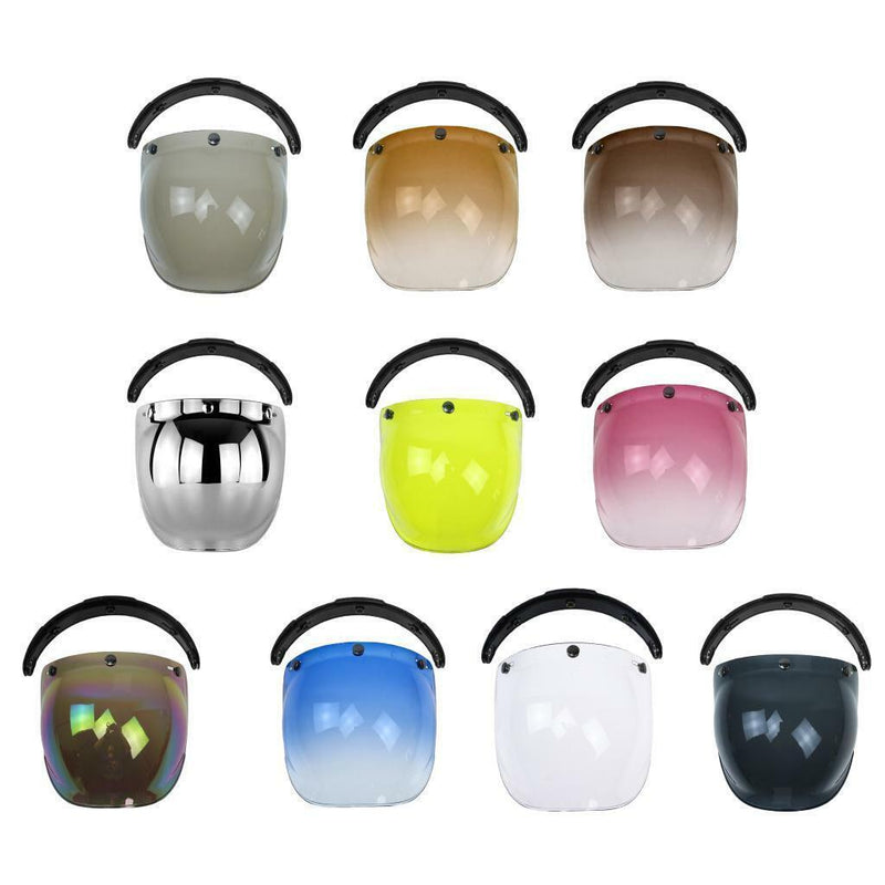 PC Motorrad Bubble Visier Windschutzscheibe Staubdicht UV400 Schutz Silber