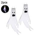 2 Pieces Halloween Windsocks with LED Light Halloween Decorations White.