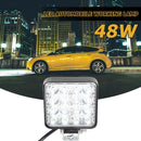 16LED Work Lamp 48W 2880LM 6500K IP67 Waterproof Square Car Truck Mini Spotlight