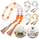 Ornament DIY Easter Tassel Easter Wood Beads Tassel Farmhouse Rustic Beads