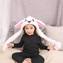 Cute Cartoon Plush Kid Rabbit Hat Moving Jumping up Bunny Ear Head Dress Be