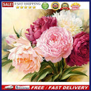 Full Cross Stitch 11CT Cotton DIY Peony Handmade Stamped Needlework Craft D