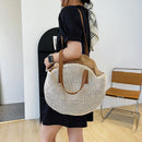 Straw Beach Women Handbag Handmade Woven Summer Vacation Casual Shoulder Bags