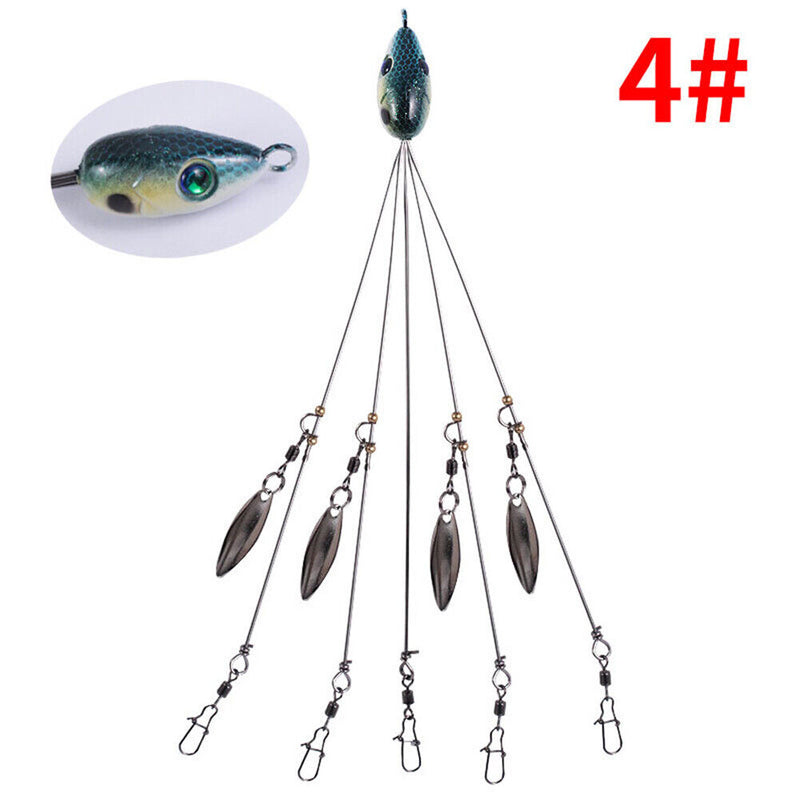 5-Arm Fishing Lure Alabama Rig Head Set Bass Swimming Bait Minnow Fishing Tac