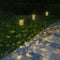 Solar LED Iron Art Lantern Light Star Moon Hanging Lamp for Garden Yard Pathway