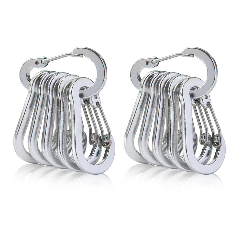 12pcs Carabiner Clip Keychain Quick-hanging Buckle Fishing Climbing Acessories