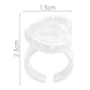 100pcs Heart Eyelash Extension Glue Ring Holder Eyelash Glue Cup (White)