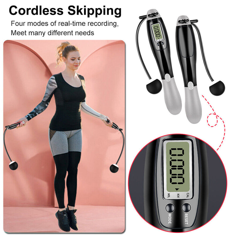 #A Portable Counting Speed Jump Rope Cordless Sports Fitness Exercise Skipping R