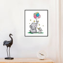 2 Strands Elephant Rabbit Partial Embroidery Stamped Cross Stitch Home Decor
