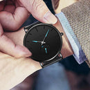 Men Round Dial Bracelet Quartz Watches Strap Waterproof Wristwatch (Blue)